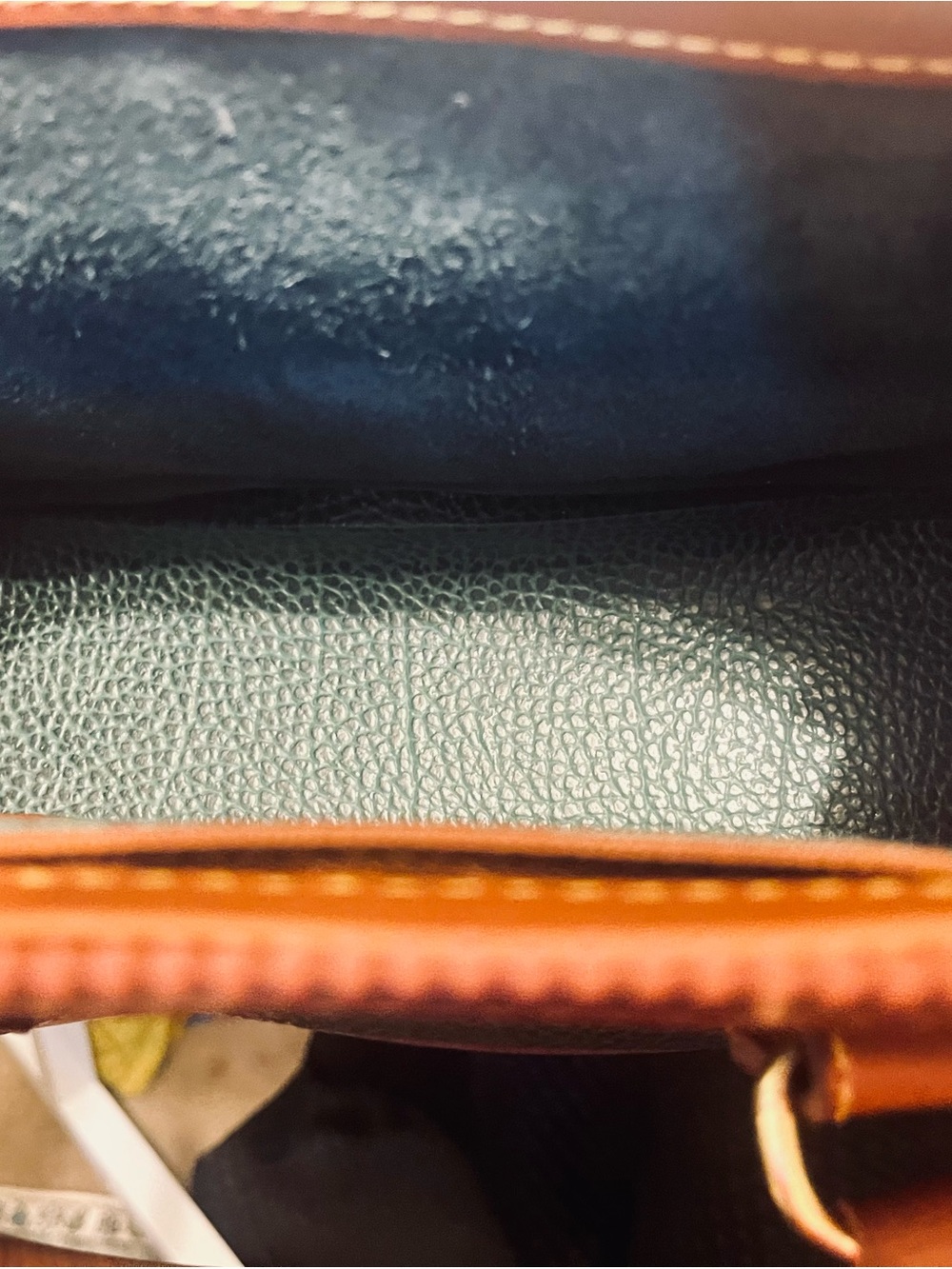 Dooney & Bourke All Weather Leather Green & Tan Satchel - Picture 5 of 11